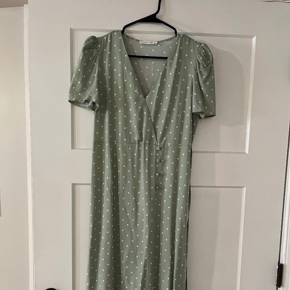 Light green polka dot dress